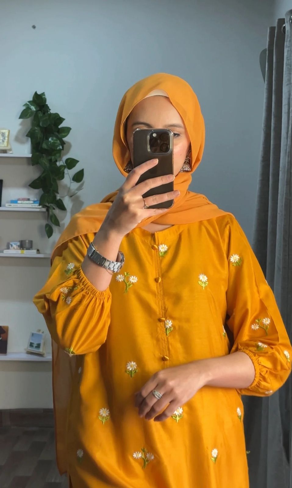 Mustard Petal Embroidered 2pc