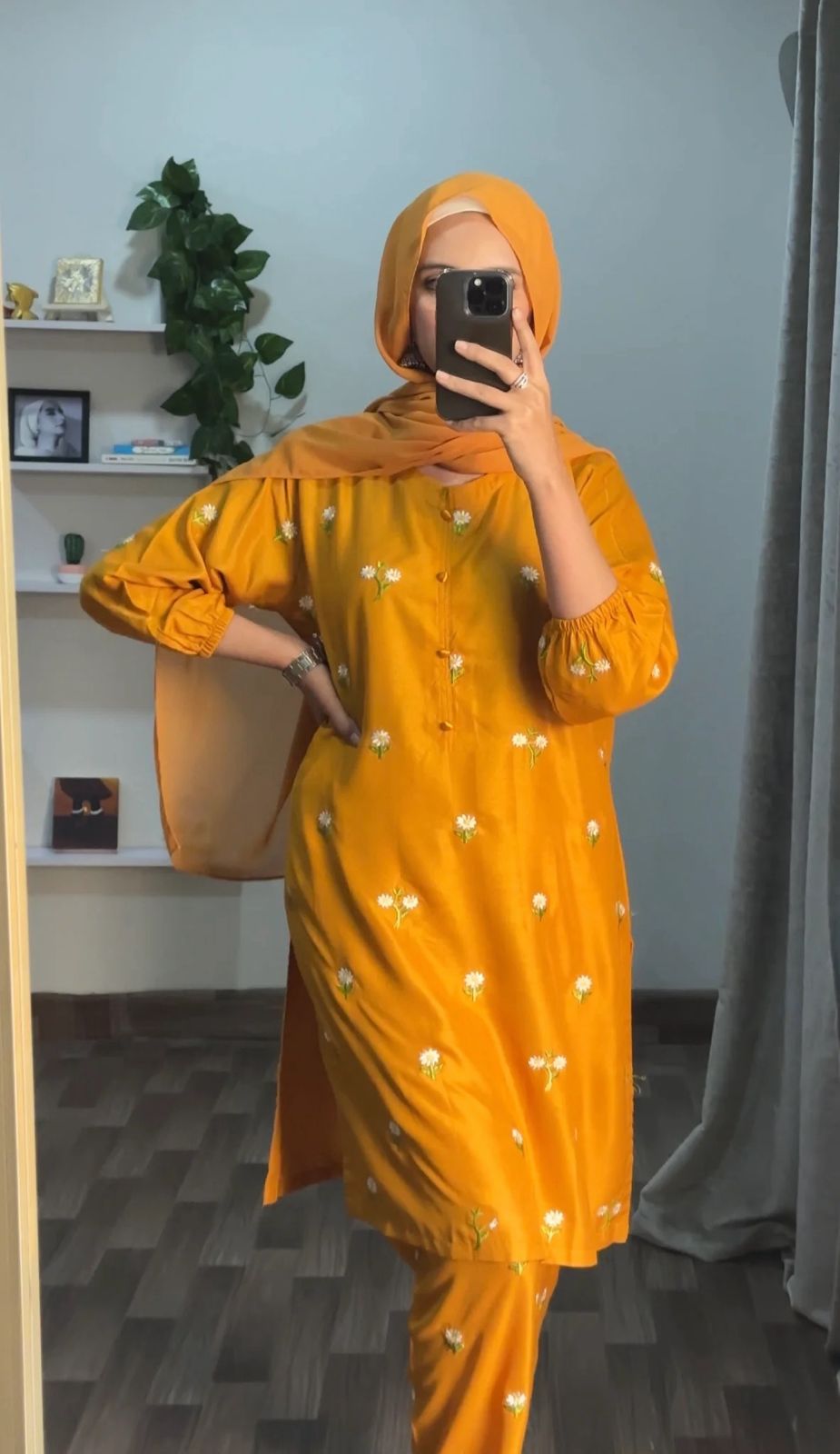 Mustard Petal Embroidered 2pc