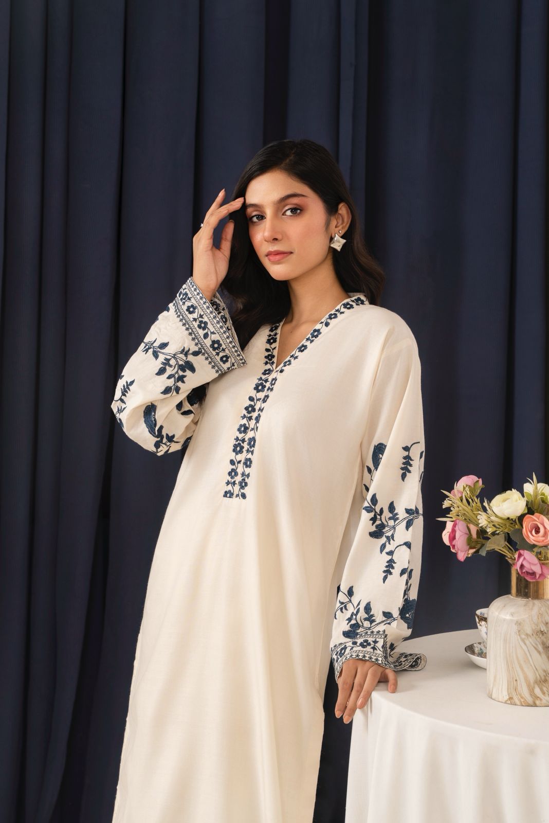 White Embroidered 3PC