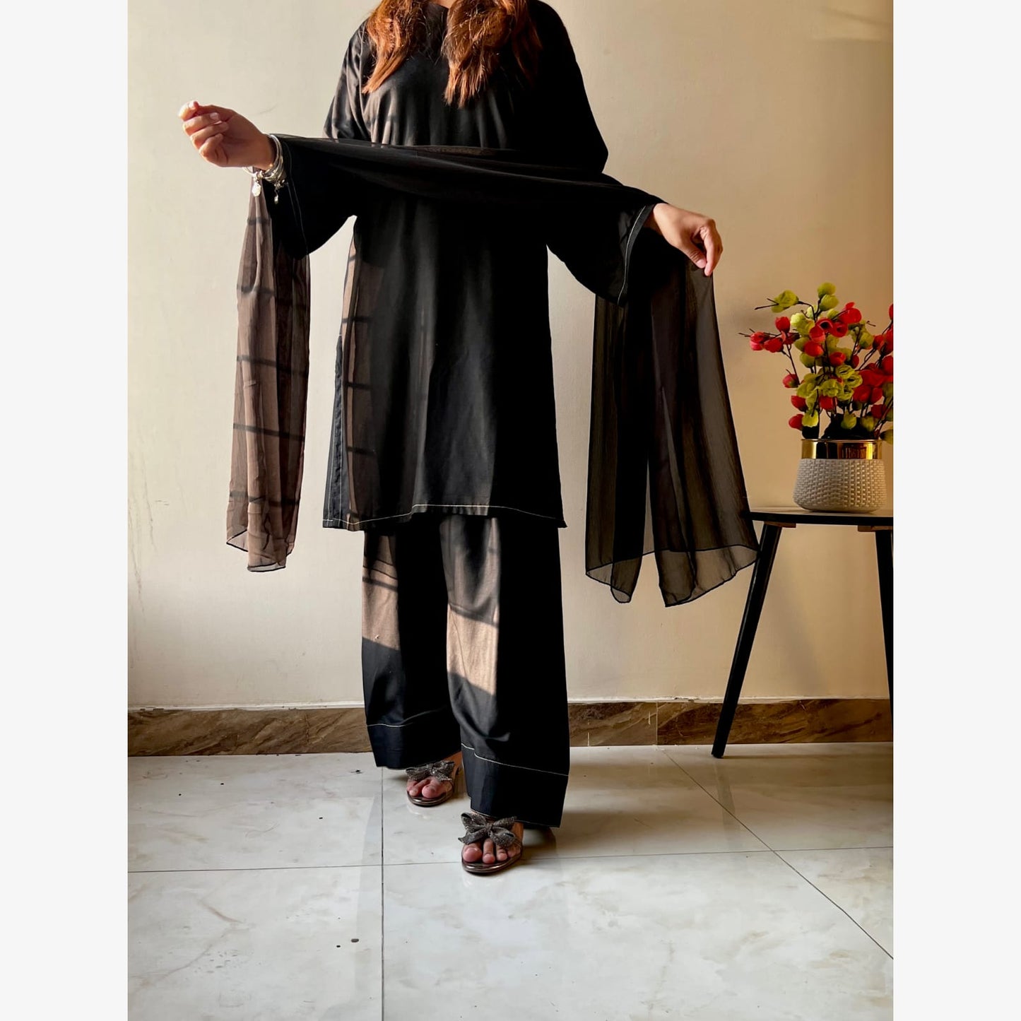 Plain Thread Furshi Shalwar 3-pc