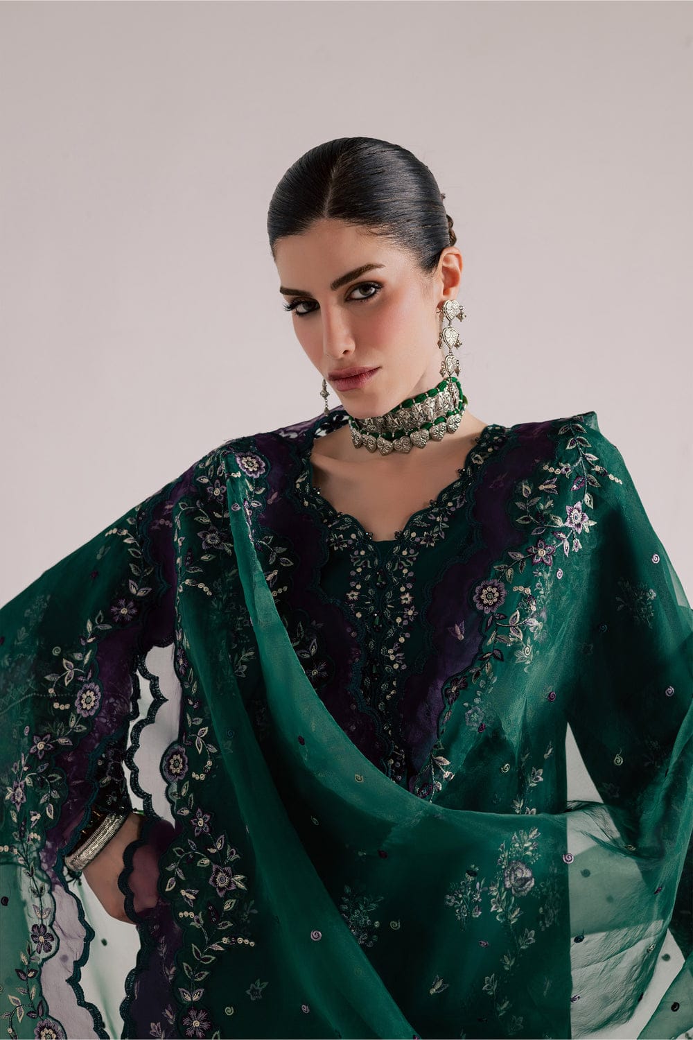 Green Forest Embroidered 3pc