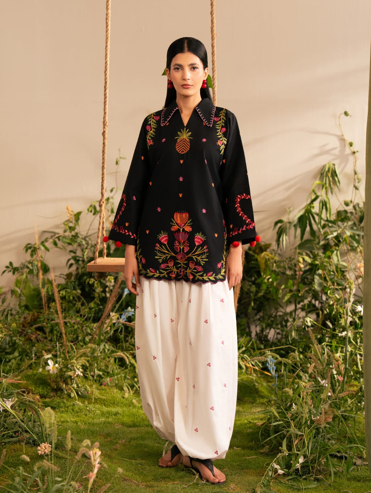 Crimson Embroidered Co-ord