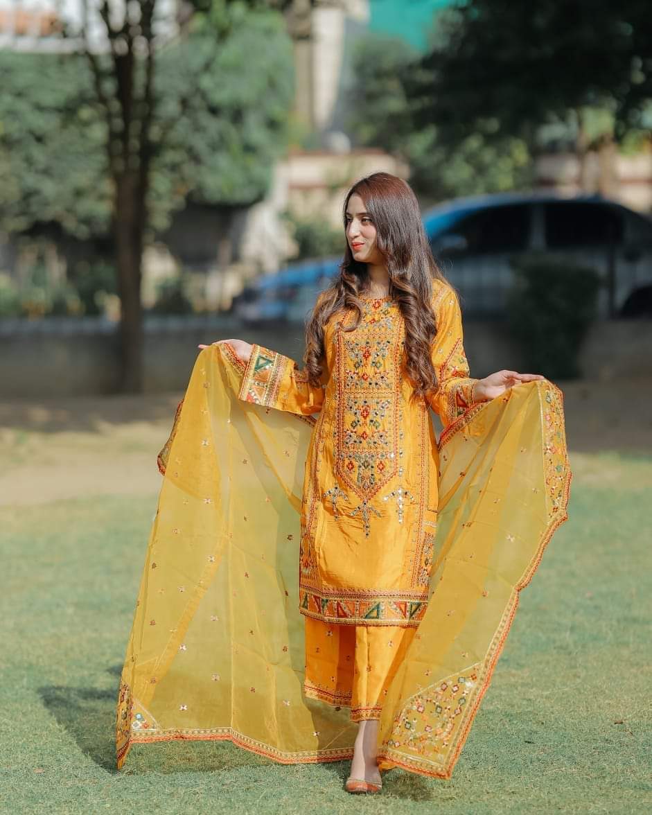 Nisa Desi Embroidered 3PC