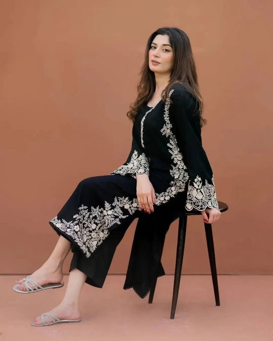 MARIBLACK Embroidered 2pc Long Lenght