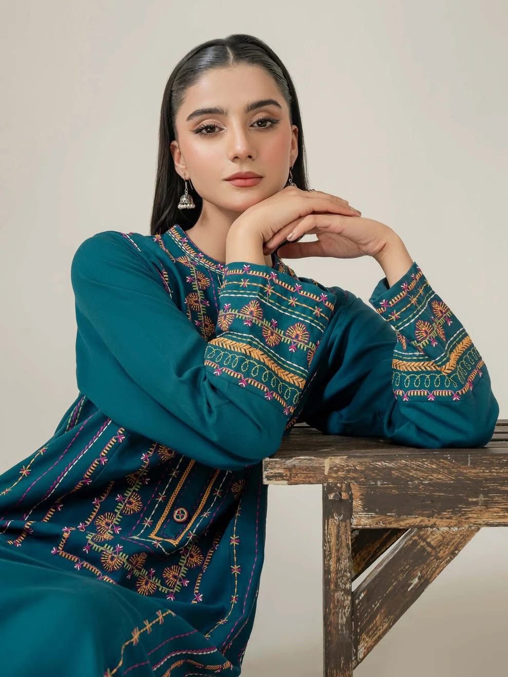 Teal Embroidered 3pc