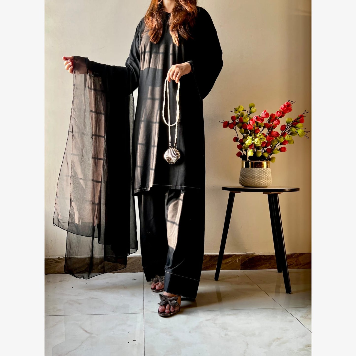 Plain Thread Furshi Shalwar 3-pc