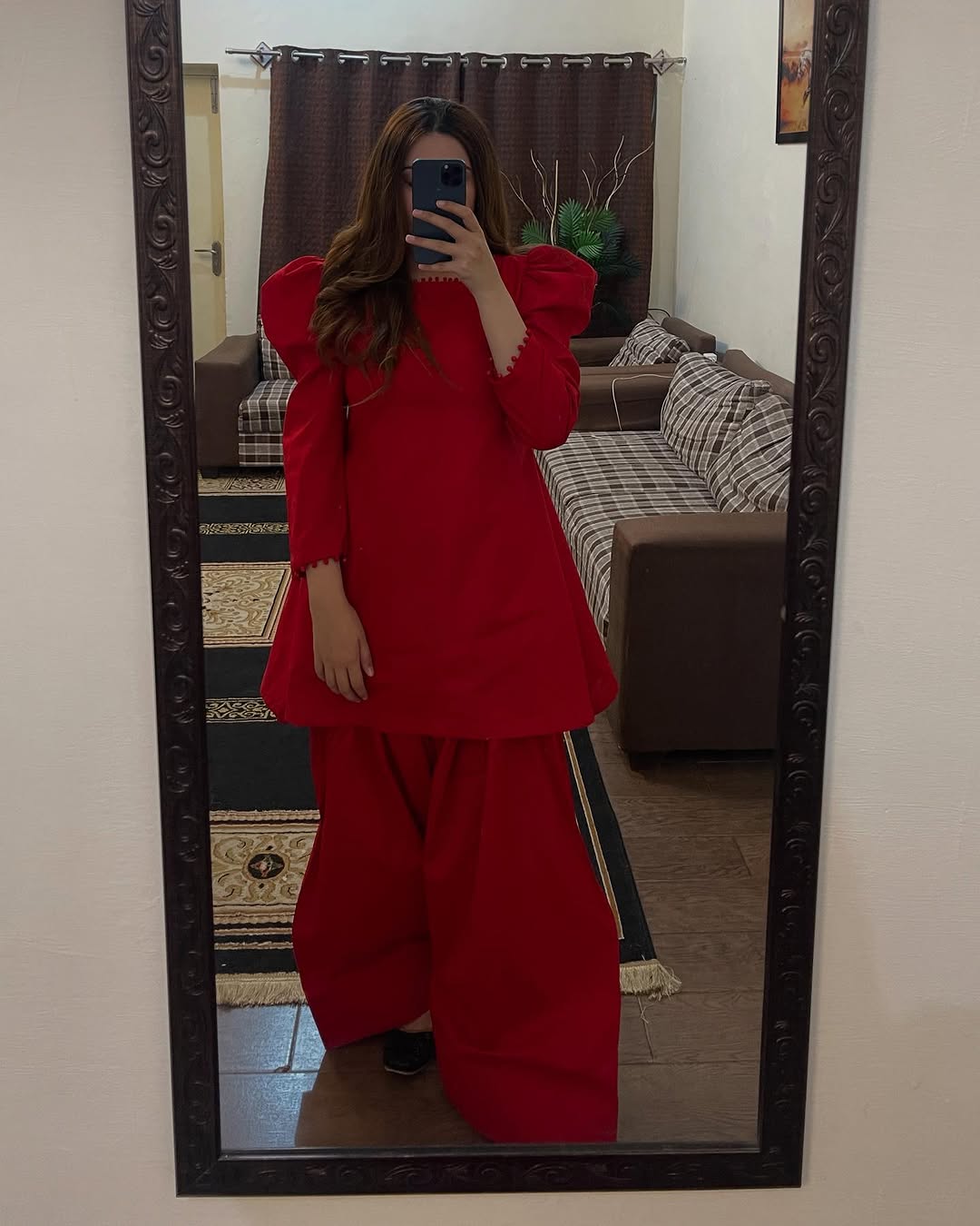 Red Peplum Farshi Co-ord