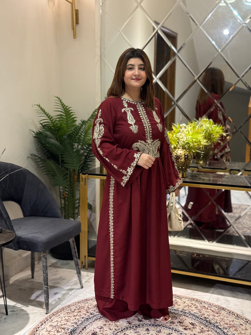 Alisha Maroon Embroidered 2pc