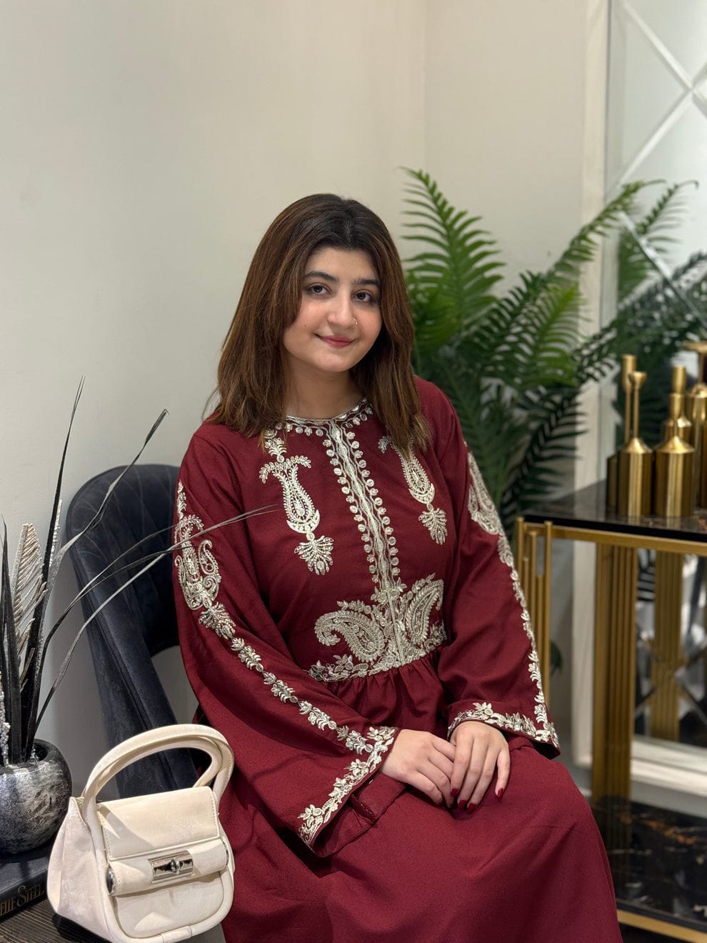 Alisha Maroon Embroidered 2pc