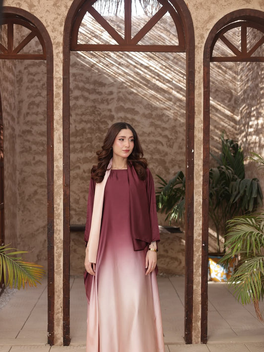 Blush Double-Tone Kaftan Set