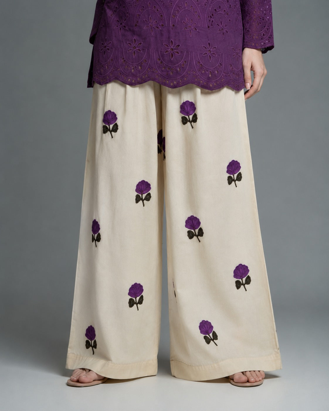 Purple Berry Embroidered co-ord set