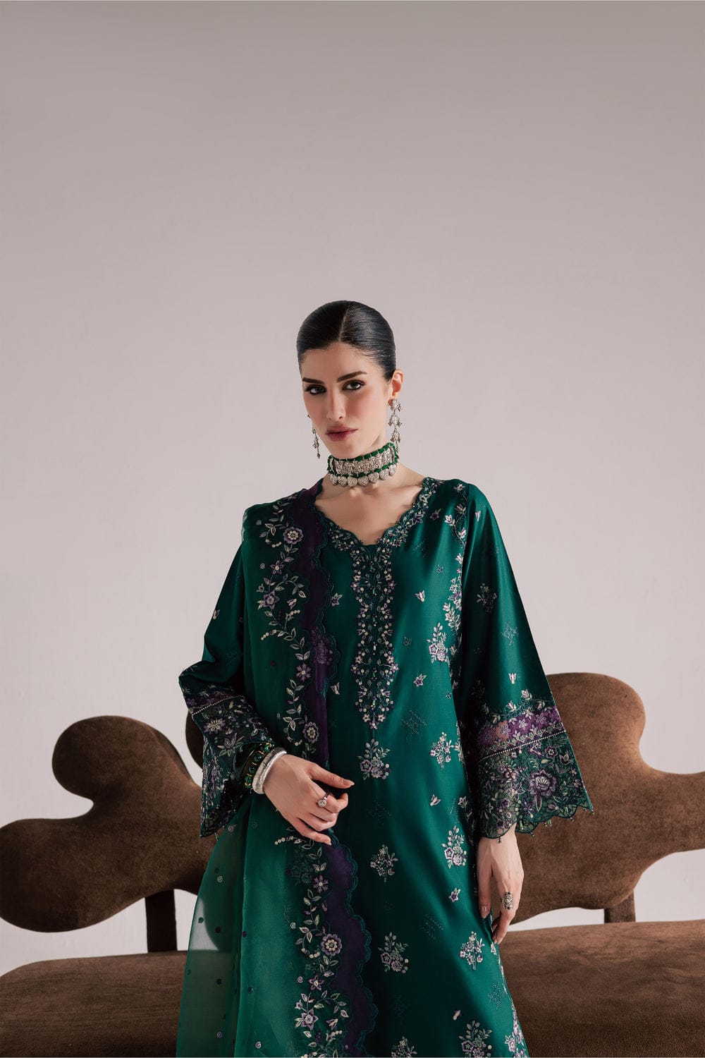 Green Forest Embroidered 3pc