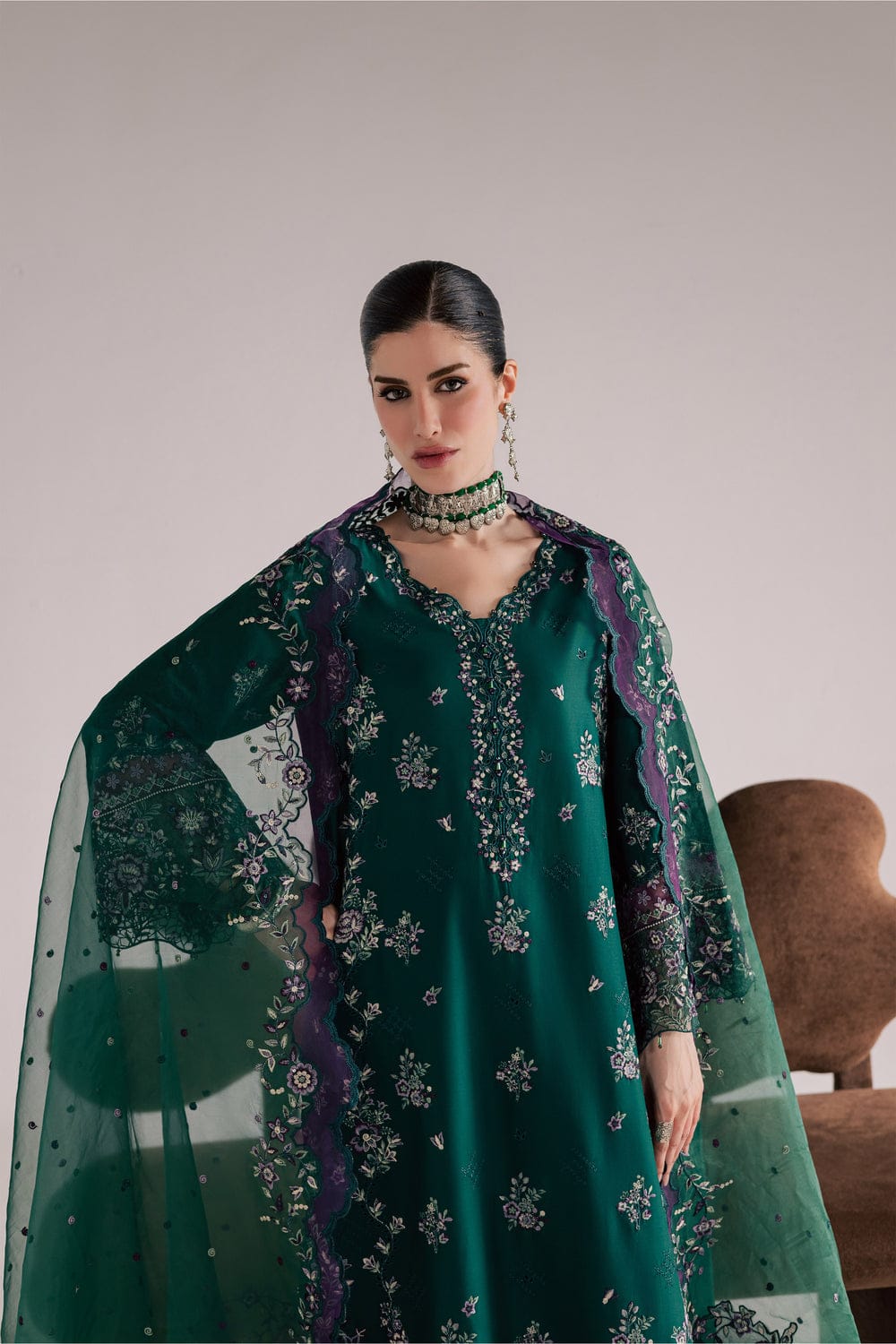 Green Forest Embroidered 3pc