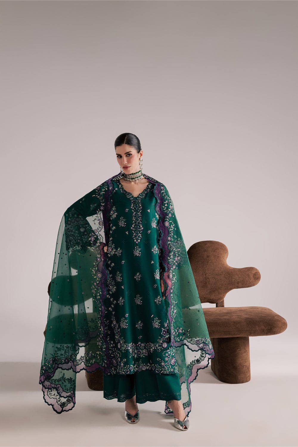 Green Forest Embroidered 3pc