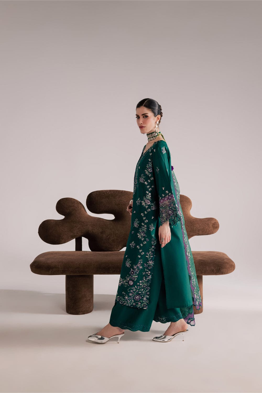 Green Forest Embroidered 3pc