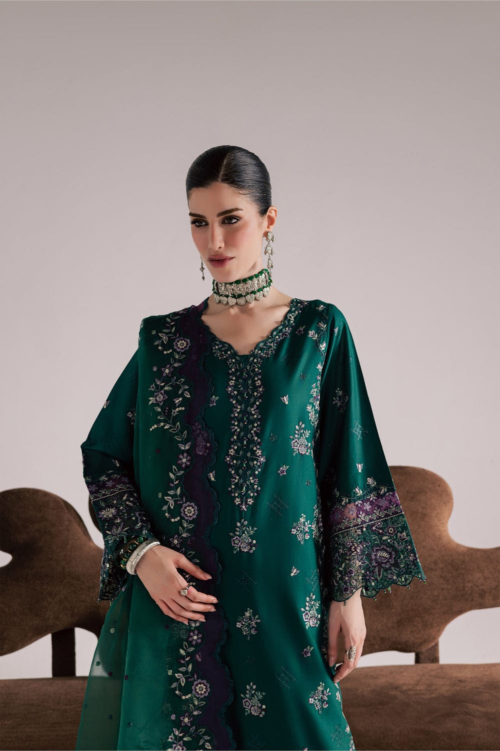 Green Forest Embroidered 3pc