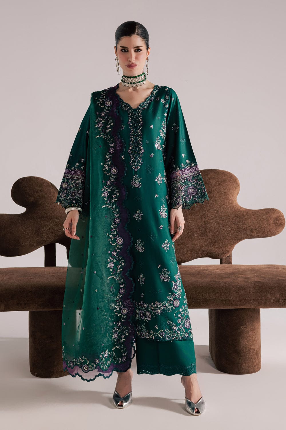 Green Forest Embroidered 3pc