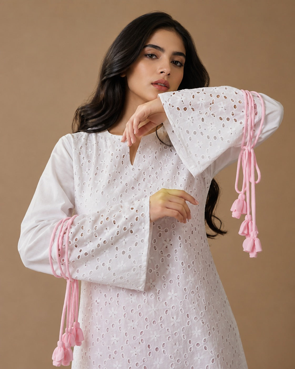 Tassel Embroidered C-ord Set