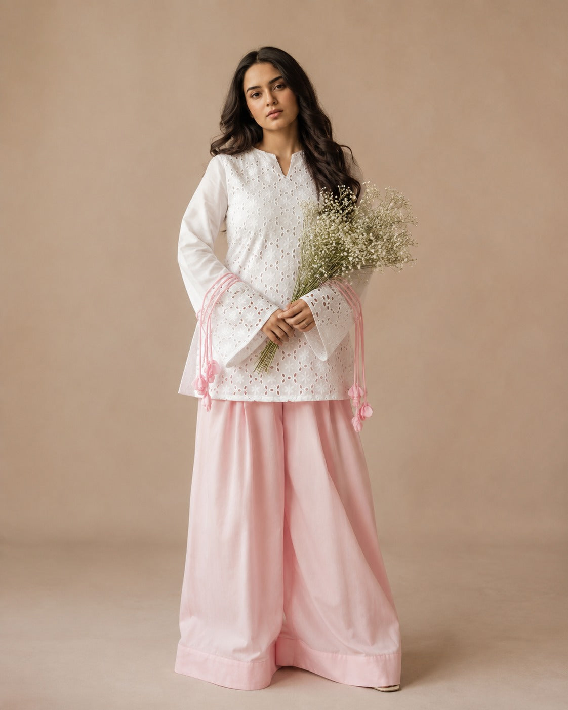 Tassel Embroidered C-ord Set