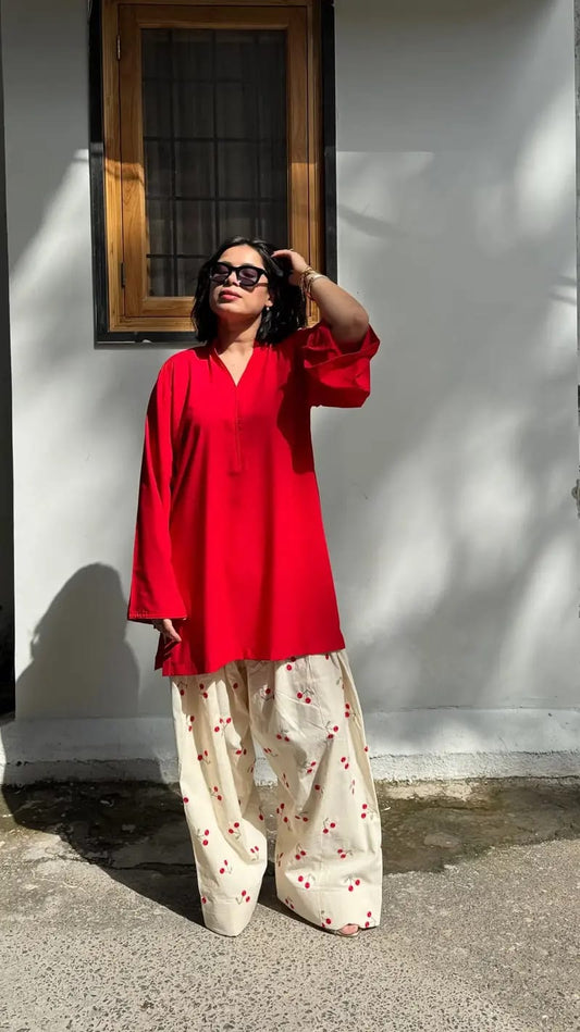 Cherry Embroidered Farshi Shalwar