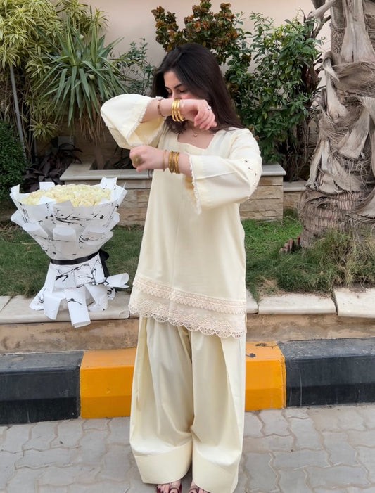 Tulip white Embroidered co-ord