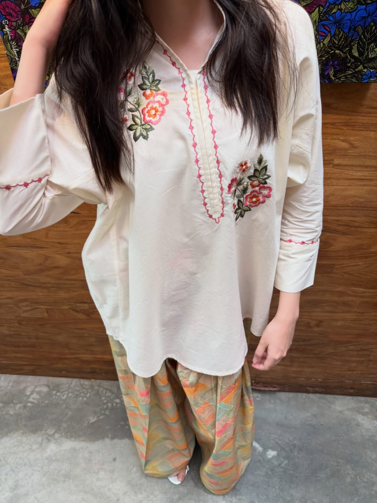 Ivory Flora Embroidered Co-ord