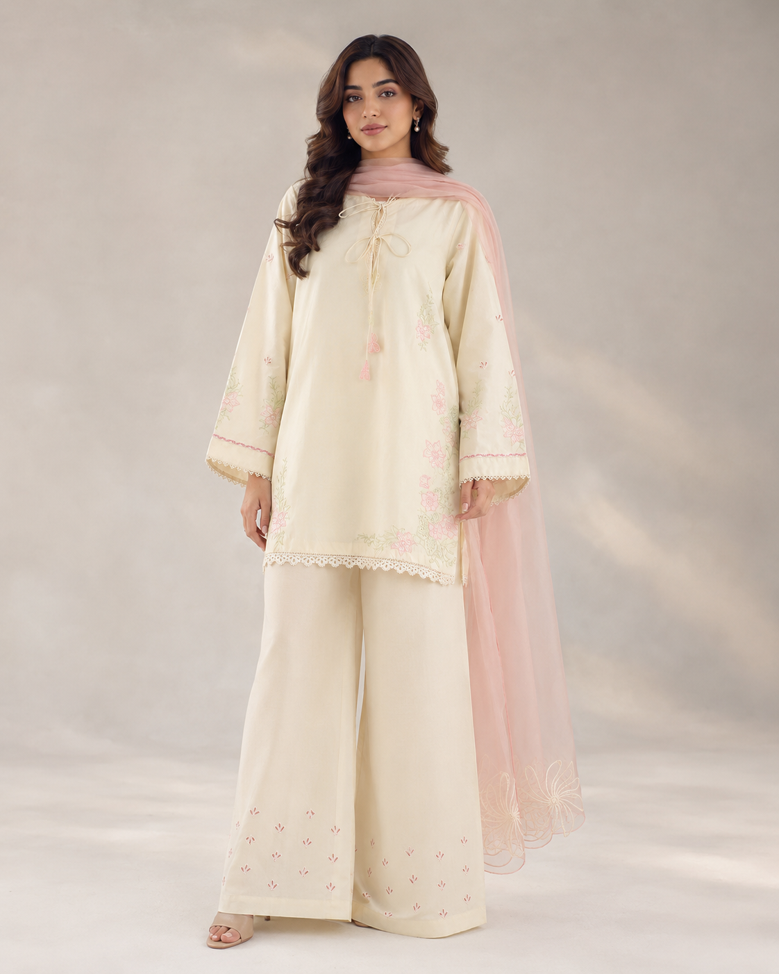 Amora White Embroidered 3pc