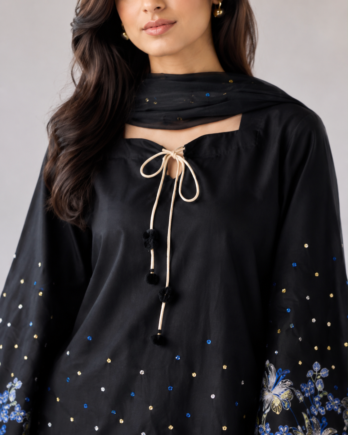 Osen Black Embroidered 3pc