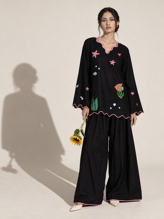 Black Sea Embroidered Co-ord